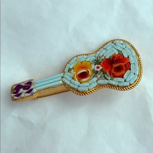 NFS RESERVED FOR TRADE. Vintage micro-mosaic pin brooch